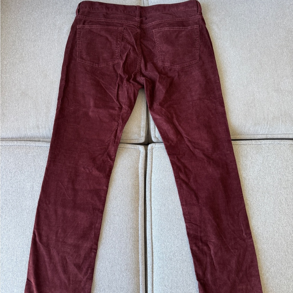 J. Crew Men's Deep Red Corduroy Pants - 484 Slim - 35 X 32 - Picture 8 of 11